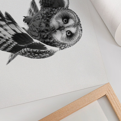 Poster kunstdruck Porträt einer fliegenden Eule, einzigartige Eleganz, friedliche Atmosphäre
