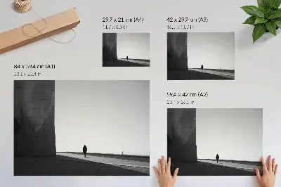 Poster minimalistische Silhouette mit starken Schatten für moderne Räume