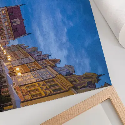 Kunstposter historische Mietshäuser im bunten Abendlicht