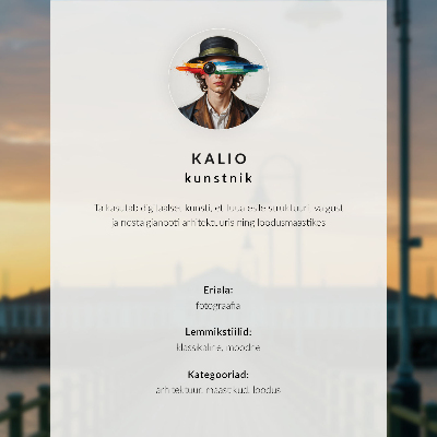 Poster kunstdruck Eine Brücke am Horizont, beleuchtet von der Sonne