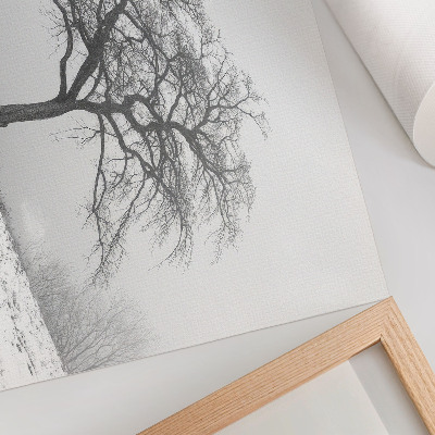 Poster Einsamer Baum, Winterfrieden, Minimalismus, Harmonie