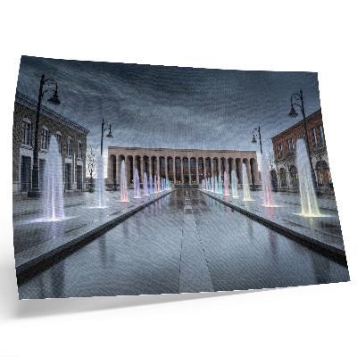 Kunstdruck poster Brunnen und Architektur, moderne Beleuchtung