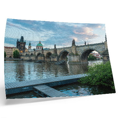 Kunstdruck poster Brücke über den Fluss, historische Architektur, Frieden