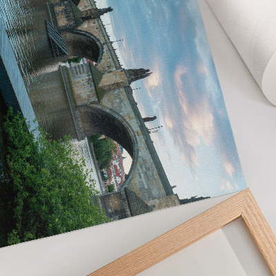 Kunstdruck poster Brücke über den Fluss, historische Architektur, Frieden