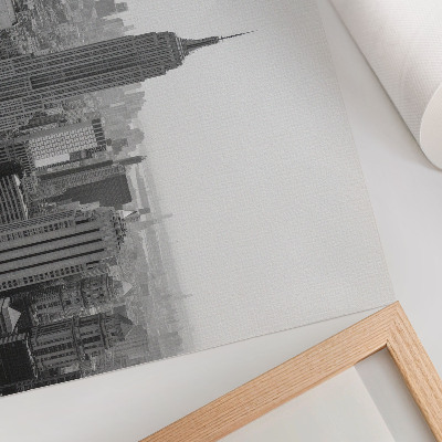 Poster Modernes Schwarz-Weiß-Großstadtpanorama