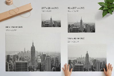 Poster Modernes Schwarz-Weiß-Großstadtpanorama