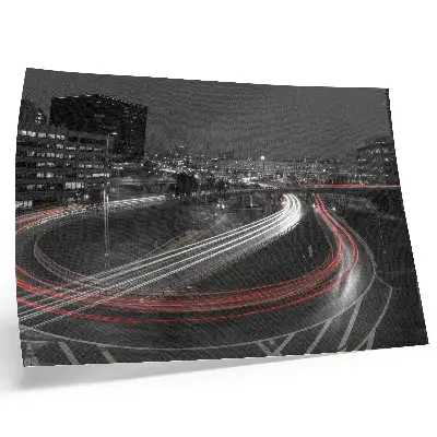 Kunstdruck dynamische Lichtbewegungen der nächtlichen Stadt