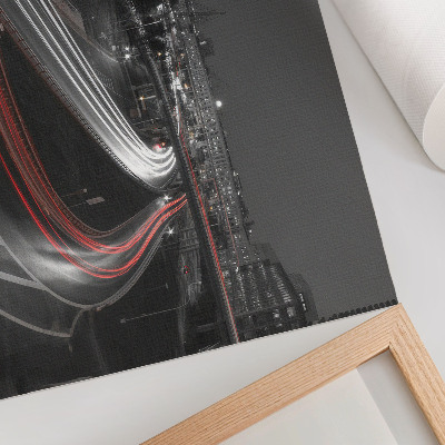 Poster kunstdruck Dynamische Bewegung der Lichter der nächtlichen Stadt
