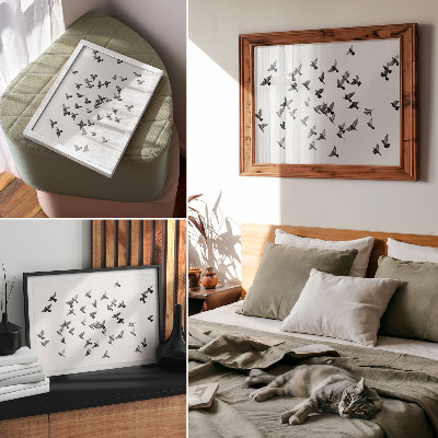 Poster kunstdruck Vögel im Flug – Elegante Schwarz-Weiß-Harmonien