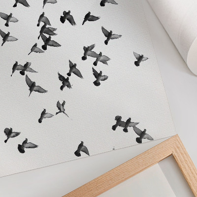 Poster kunstdruck Vögel im Flug – Elegante Schwarz-Weiß-Harmonien