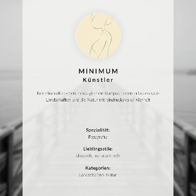 Poster Person auf einer Bank am Meer, graue Harmonie