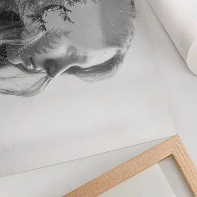 Kunstdruck Poster Schwarz-Weiß-Porträt in subtiler Eleganz