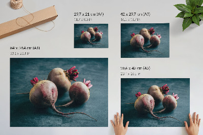 Kunstdruck poster Drei Rüben – minimalistische, rohe Schönheit der Natur