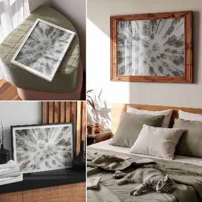 Kunstdruck Poster Winterwaldfrieden in minimalistischem und natürlichem Stil
