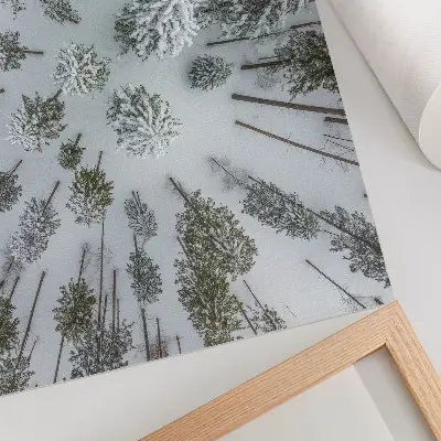 Kunstdruck Poster Winterwaldfrieden in minimalistischem und natürlichem Stil