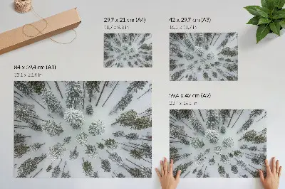 Kunstdruck Poster Winterwaldfrieden in minimalistischem und natürlichem Stil