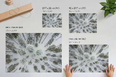 Kunstdruck poster Winterwaldfrieden, Minimalismus, Natürlichkeit