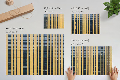 Poster Moderner Symmetriekontrast von Gelb und Blau
