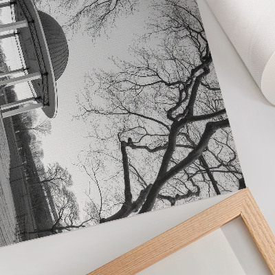 Poster kunstdruck Elegante Pavillon-Symmetrie, Schwarz-Weiß-Töne
