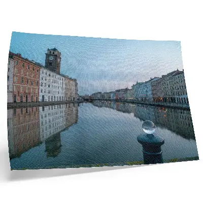 Kunstdruck Pastellfarbene Mietshäuser im Kanal als hochwertiges Poster