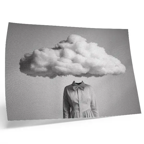 Kunstdruck Poster surrealistisches Minimalismus Motiv mit weißer Wolke