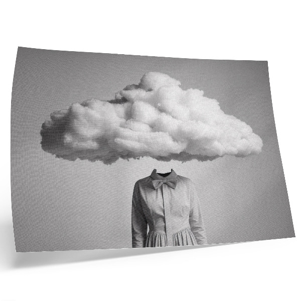 Kunstdruck poster Surrealistisches Minimalismus-Motiv: Weiße Wolke