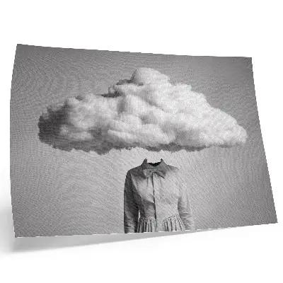 Kunstdruck Poster surrealistisches Minimalismus Motiv mit weißer Wolke