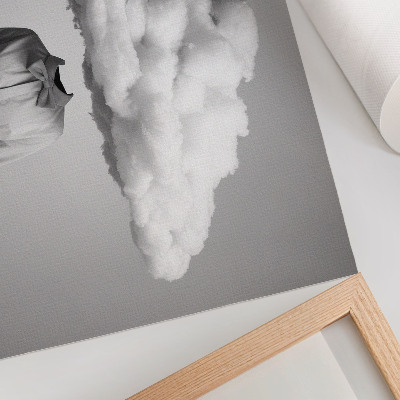 Kunstdruck poster Surrealistisches Minimalismus-Motiv: Weiße Wolke