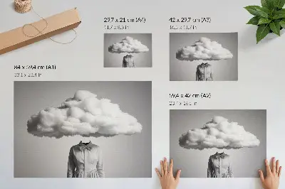 Kunstdruck Poster surrealistisches Minimalismus Motiv mit weißer Wolke