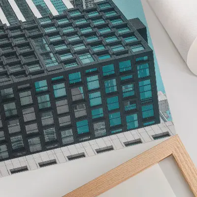 Moderne Gebäude aus Glas Kunstdruck mit geometrischer Harmonie