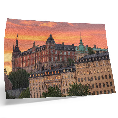 Poster Sonnenuntergang, charmante Gebäude, historische Atmosphäre