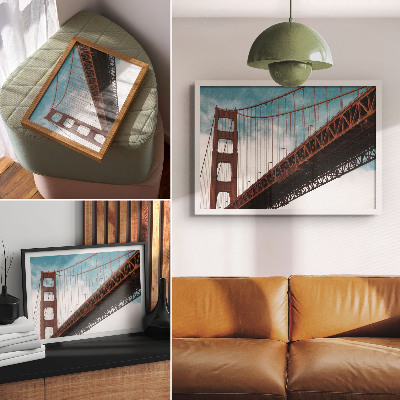 Poster Brücke mit Details vor dem Himmel