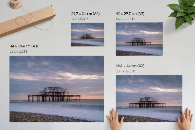 Poster kunstdruck Rustikales Gebäude am Meer in ruhiger Lage