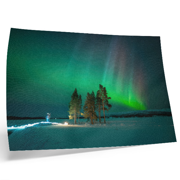 Poster Die Magie der Nordlichter, atemberaubende Farben und eine friedliche Atmosphäre