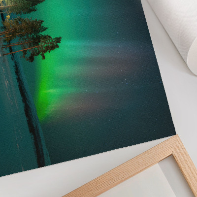 Poster Die Magie der Nordlichter, atemberaubende Farben und eine friedliche Atmosphäre