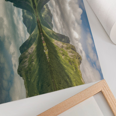 Kunstdruck poster Malerische Berge über dem See, klare Spiegelung