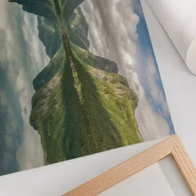 Kunstdruck Poster malerische Berge über dem See mit klarer Spiegelung