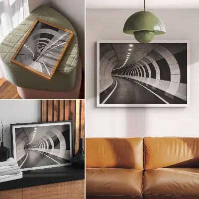Poster mit modernem geometrischen Raumtunnel