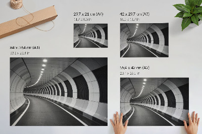 Poster Moderner geometrischer Raumtunnel