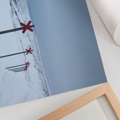 Kunstdruck poster Weiße Hügel, rote Zeichen, Stille im Weltraum