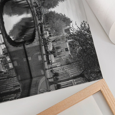 Poster kunstdruck Schwarz-weiße Brücken und Kanal-Stadtraum