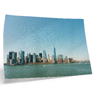 Kunstdruck poster Moderne Wolkenkratzer, blauer Himmel, viel Wasser