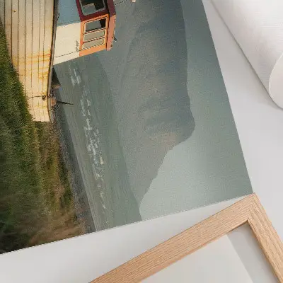 Kunstdruck Poster Panorama von Łódź mit Berglandschaft und nostalgischem Ambiente