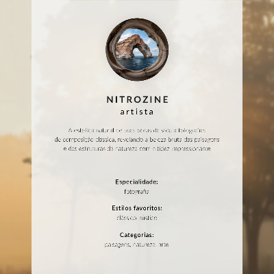 Poster Ein nebliges Panorama eines Waldes voller Grün und Grau