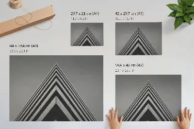 Kunstdruck Poster mit dynamischer Komposition aus Symmetrie und Linien in Monochromie