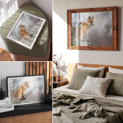 Poster Fuchs in der Winterlandschaft, sanfte Ruhe der Natur