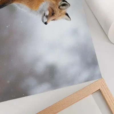 Poster Fuchs in der Winterlandschaft mit sanfter Ruhe der Natur