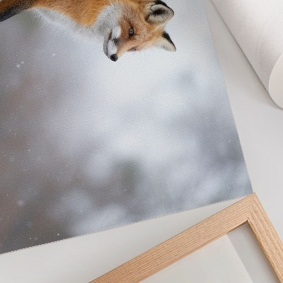 Poster Fuchs in der Winterlandschaft, sanfte Ruhe der Natur
