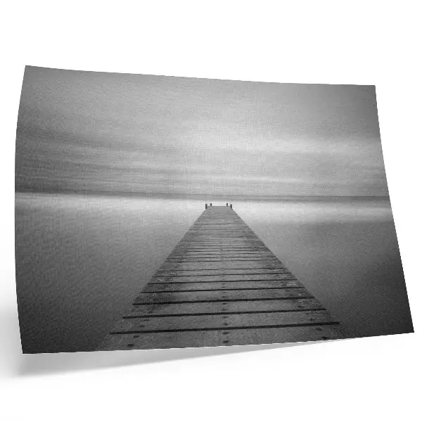Kunstdruck Pier monochromatisches Design mit ruhiger Oberfläche und Eleganz