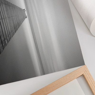 Poster kunstdruck Monochromatischer Pier, ruhige Oberfläche, Eleganz